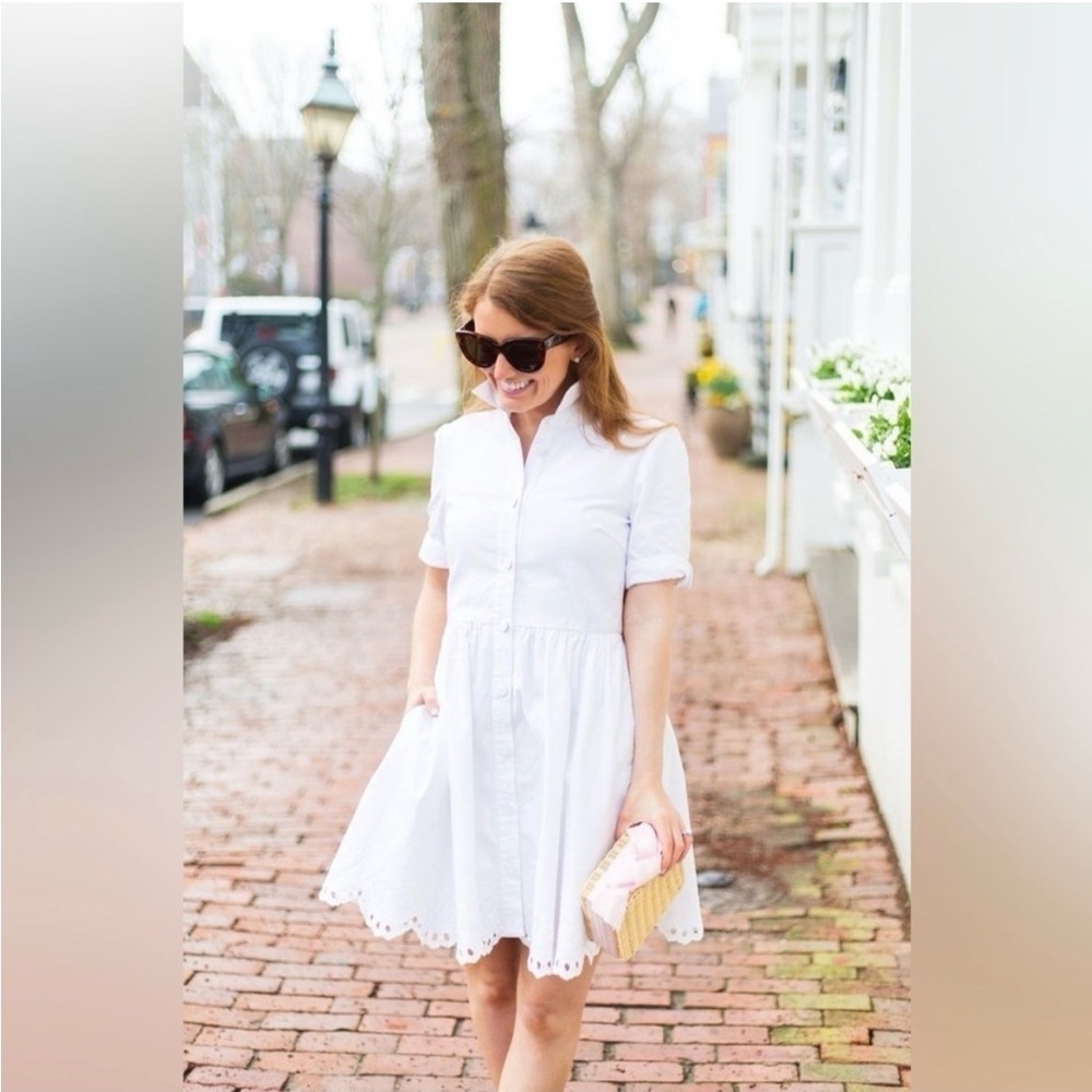 Kate Spade White Denim Button-Front Mini Shirt Dress 12